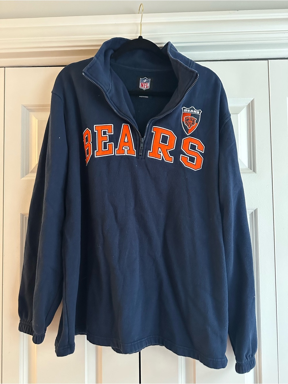 NFL Navy and Orange Chicago Bears Half-Zip Pullover